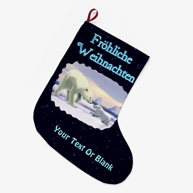 Grande Chaussette De Noël Frohliche Weihnachten - Mama Nez Best (Devant (Accrochage))