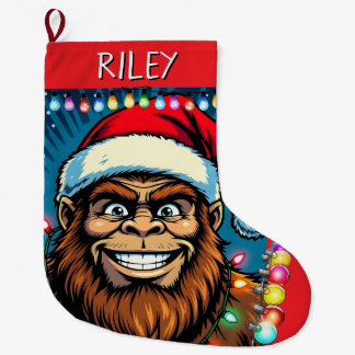 Grande Chaussette De Noël Funny Christmas Bigfoot Personalized