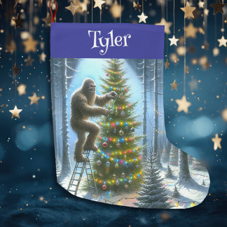 Grande Chaussette De Noël Funny Christmas Sasquatch Personnalisé