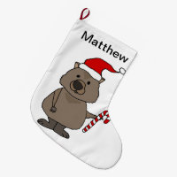 Funny Wombat à Noël à Santa Hat