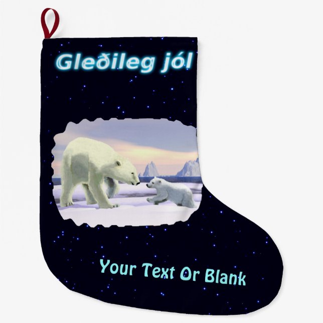 Grande Chaussette De Noël Gleðileg jól - Mama Nez Meilleur (Devant)