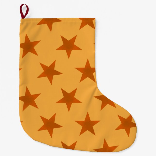 Grande Chaussette De Noël Golden Stars Motif 2 (Devant)
