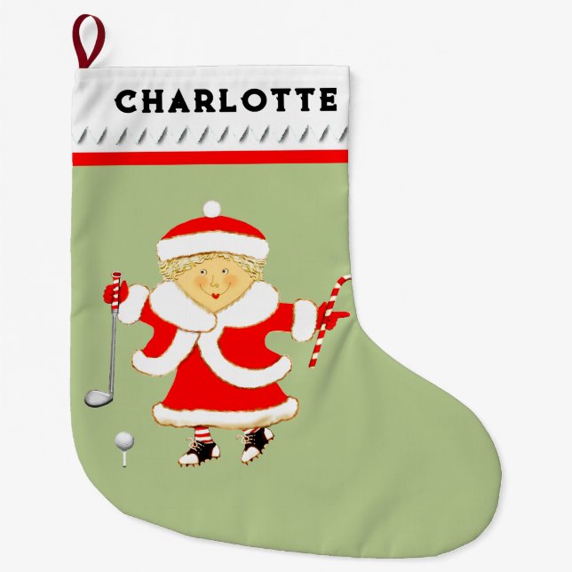Grande Chaussette De Noël Golf féminin (Devant)