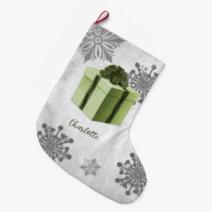 Grande Chaussette De Noël Green Christmas Cadeau Vacances Stocker