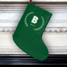 Green Laurel Wreath Letter B Monogram