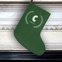 Green Laurel Wreath Letter C Monogram