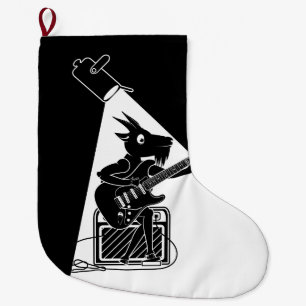 Grande Chaussette De Noël Guitariste de chèvre
