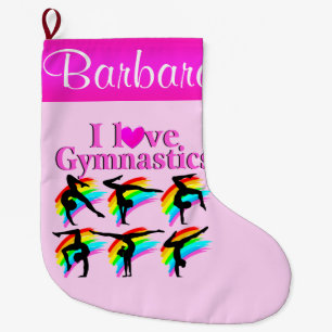 GRANDE CHAUSSETTE DE NOËL GYMNASTIQUES PERSONNALISÉS COUPÉS STOCKAGE DE NO