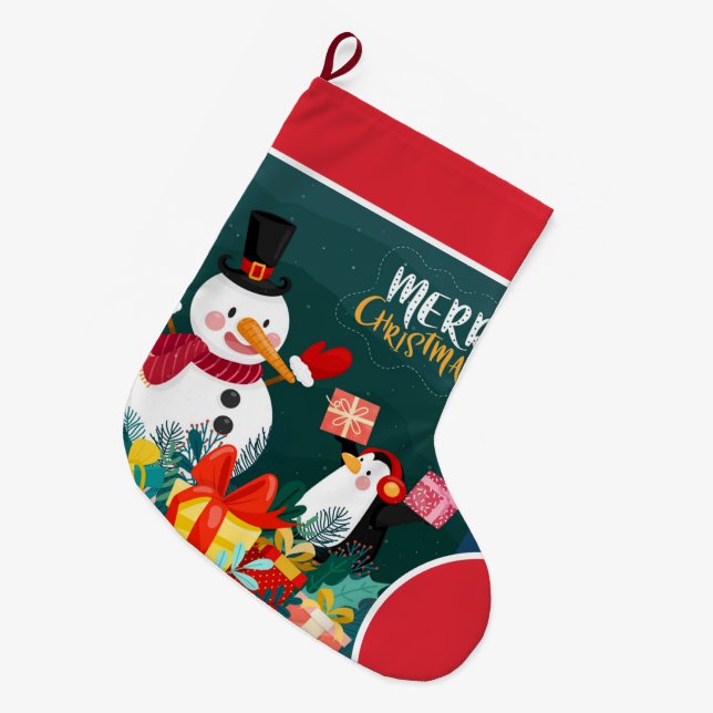 Grande Chaussette De Noël Ha Ha Joyeux Noël Grand Noël Stocker (Devant (Accrochage))