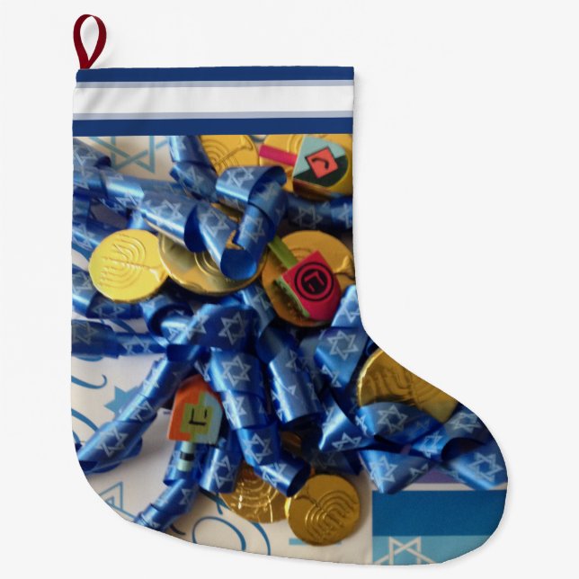 Grande Chaussette De Noël Hanoukka (Devant)