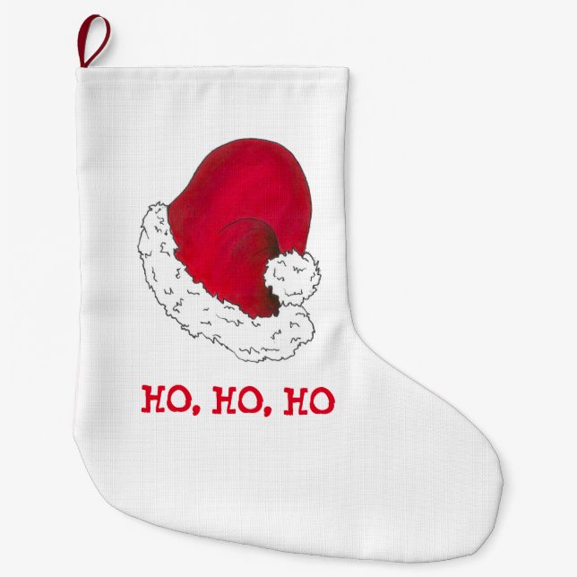 Grande Chaussette De Noël Ho Ho Ho Joyeux Noël Rouge Noël Noël (Devant)