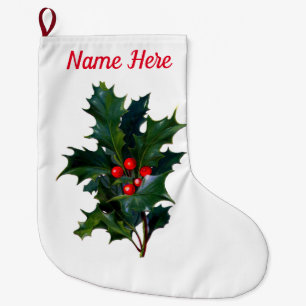 Grande Chaussette De Noël Holly Berry Christmas Stocking