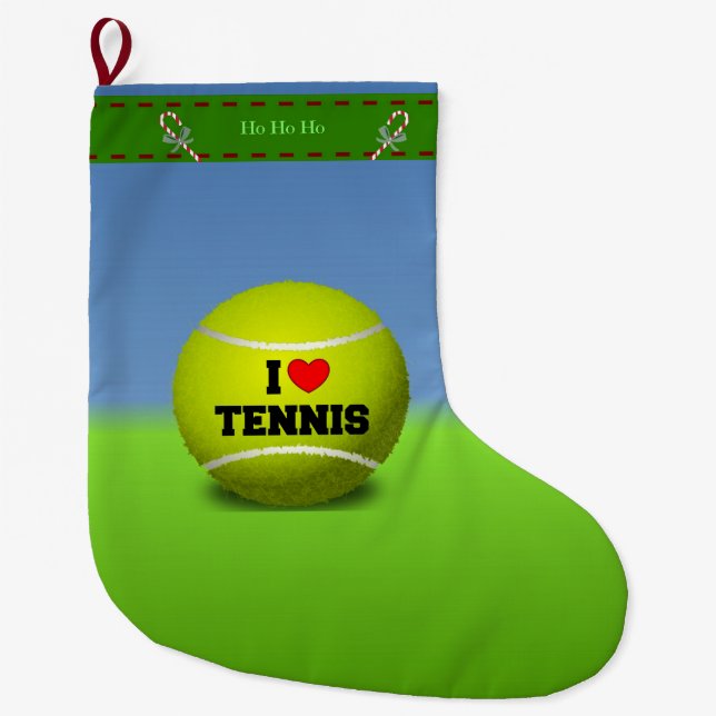Grande Chaussette De Noël I Love Tennis (Devant)
