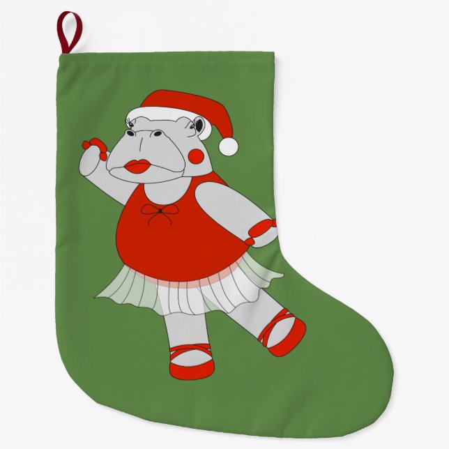Grande Chaussette De Noël illusima Ballerina Hippo - Spécial Noël (Devant)