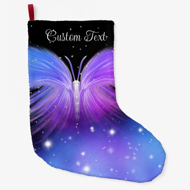 Grande Chaussette De Noël Imaginaire spatial Papillon cosmique (Devant)