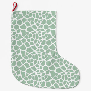 Grande Chaussette De Noël Imprimer Giraffe de menthe verte