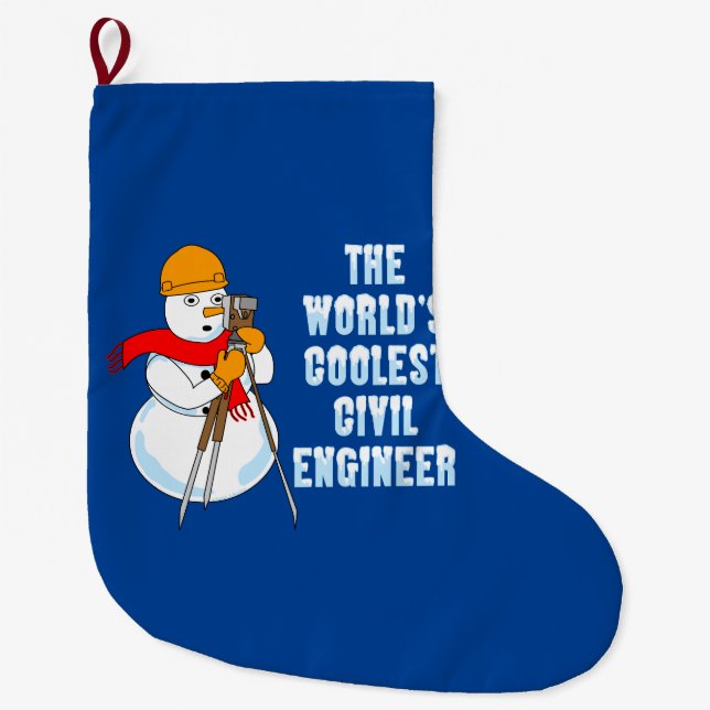 Grande Chaussette De Noël Ingénieur civil le plus froid (Devant)