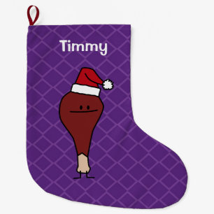 Grande Chaussette De Noël Jambe de Turquie vacances de port de Noël de