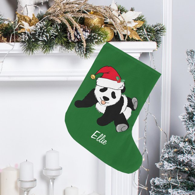 Grande Chaussette De Noël Jolie Ours Panda Noël (Créateur téléchargé)