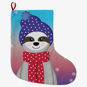 Grande Chaussette De Noël Jolie parcelle d'hiver