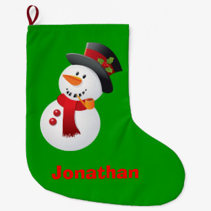 Grande Chaussette De Noël Jolie Snowman Enfants Noël Stocker