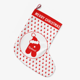 Grande Chaussette De Noël Jote Funny Père Noël Casquette Motif Monogramme R