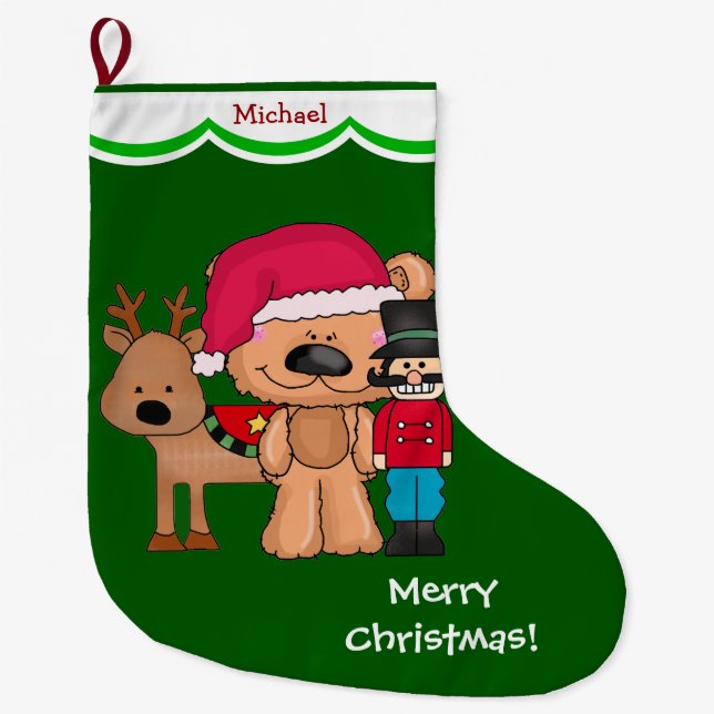 Grande Chaussette De Noël Jouets de Noël personnalisés (Devant)
