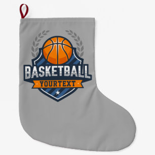 Grande Chaussette De Noël Joueur de basket AJOUTER LE NOM Varsity School Tea