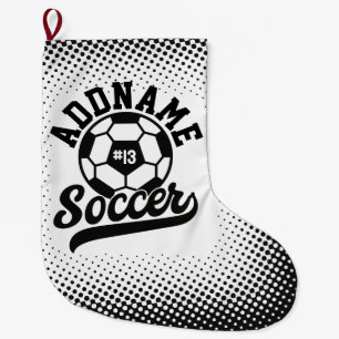Grande Chaussette De Noël Joueur de football AJOUTER LE NOM Équipe de footba