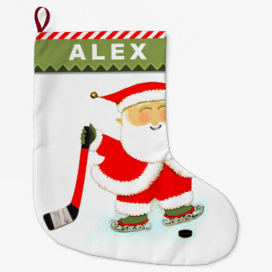 Grande Chaussette De Noël Joueur de hockey
