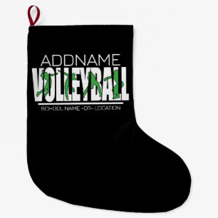 Grande Chaussette De Noël Joueur de l'équipe de volleyball AJOUTER LE NOM DE