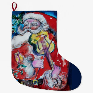 GRANDE CHAUSSETTE DE NOËL JOUEUR DE VIOLON DU PÈRE NOËL