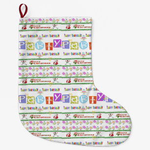 Grande Chaussette De Noël Joyeux anniversaire Joyeux Noël Stocker
