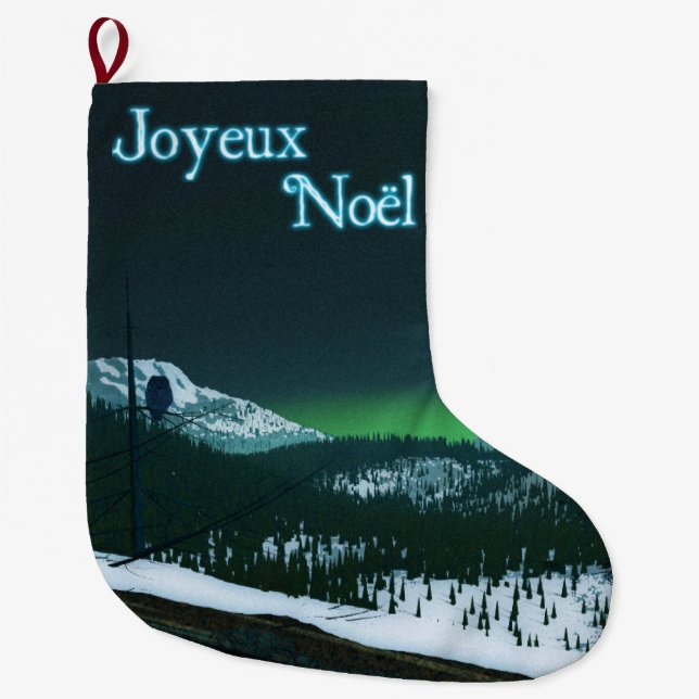 Grande Chaussette De Noël Joyeux Noё l - Soirée silencieuse (Devant)