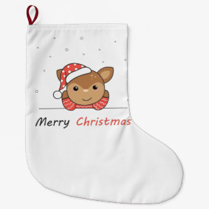 Grande Chaussette De Noël Joyeux Noël Cerf neige salut café Mug