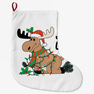 Grande Chaussette De Noël Joyeux Noël Renne Lumineux Santa Fêtes de Noël