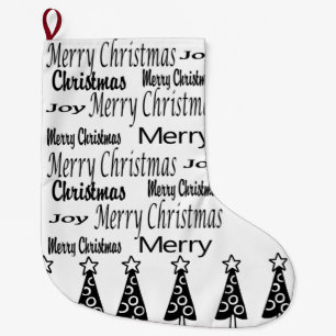 Grande Chaussette De Noël Joyeux Noël Stocker,