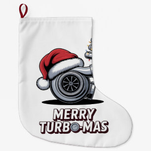 Grande Chaussette De Noël Joyeux Turbomas Mécanicien Turbo Santa Noël