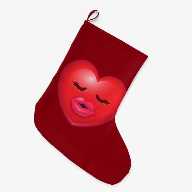 Grande Chaussette De Noël Kissy Emoji (Devant (Accrochage))