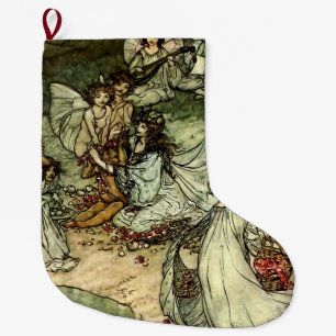 Grande Chaussette De Noël La fée de Shakespeare "Titania" par Arthur Rackham