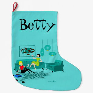 Grande Chaussette De Noël La Nuit des Filles Rétro en plein Noël
