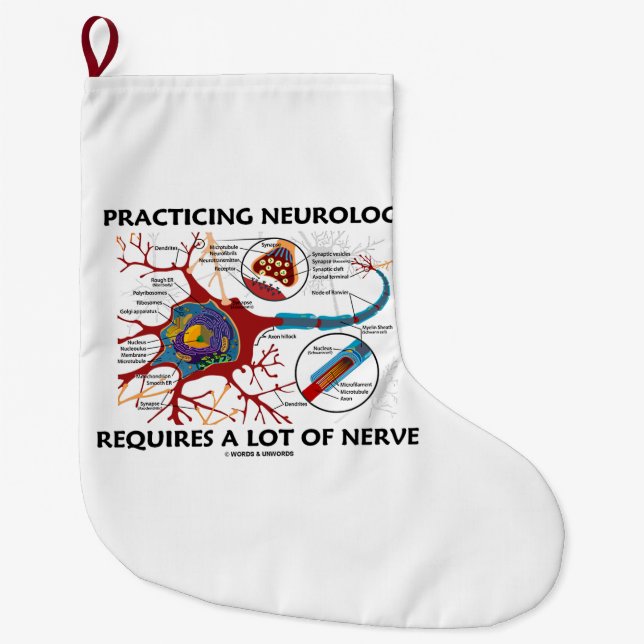 Grande Chaussette De Noël La Pratique De La Neurologie Nécessite Beaucoup D' (Devant)