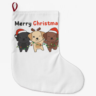 Grande Chaussette De Noël Labrador Joyeux Noël mignon Chiens Fêtes
