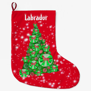 Grande Chaussette De Noël Labrador Retriever Chien Noël Big Tree