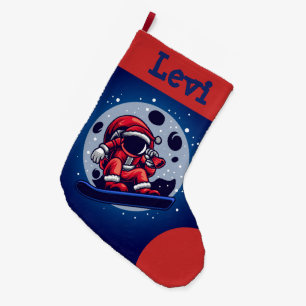 Grande Chaussette De Noël L'astronaute Père Noël dans l'espace Grande réserv
