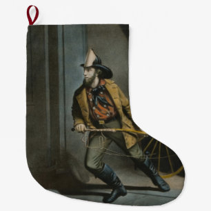 Grande Chaussette De Noël Le pompier américain : toujours prêt
