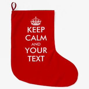 Grande Chaussette De Noël Le rouge gardent le calme et votre bas de Noël de