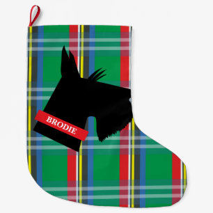 Grande Chaussette De Noël L'écossais Terrier a personnalisé le bas de Noë