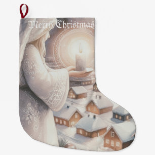 Grande Chaussette De Noël Les anges veillent sur vous