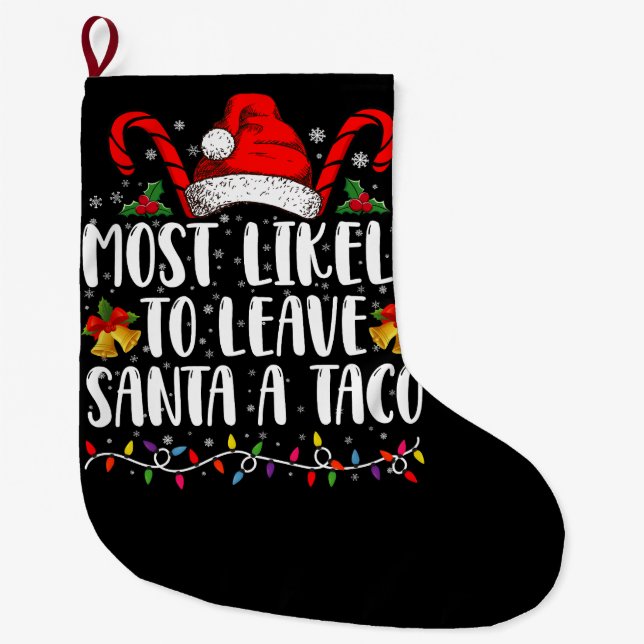 Grande Chaussette De Noël Les Plus Susceptibles De Quitter Père Noël Un Noël (Devant)